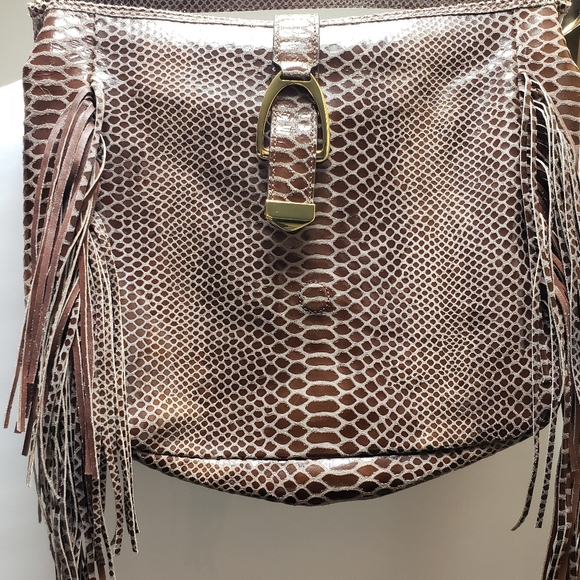G.I.L.I leather snake skin handbag - Picture 3 of 8